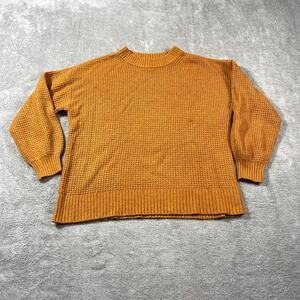 American Eagle‎ Sweater M Knit Pullover Stretch Orange Preppy City Grandma Barn
